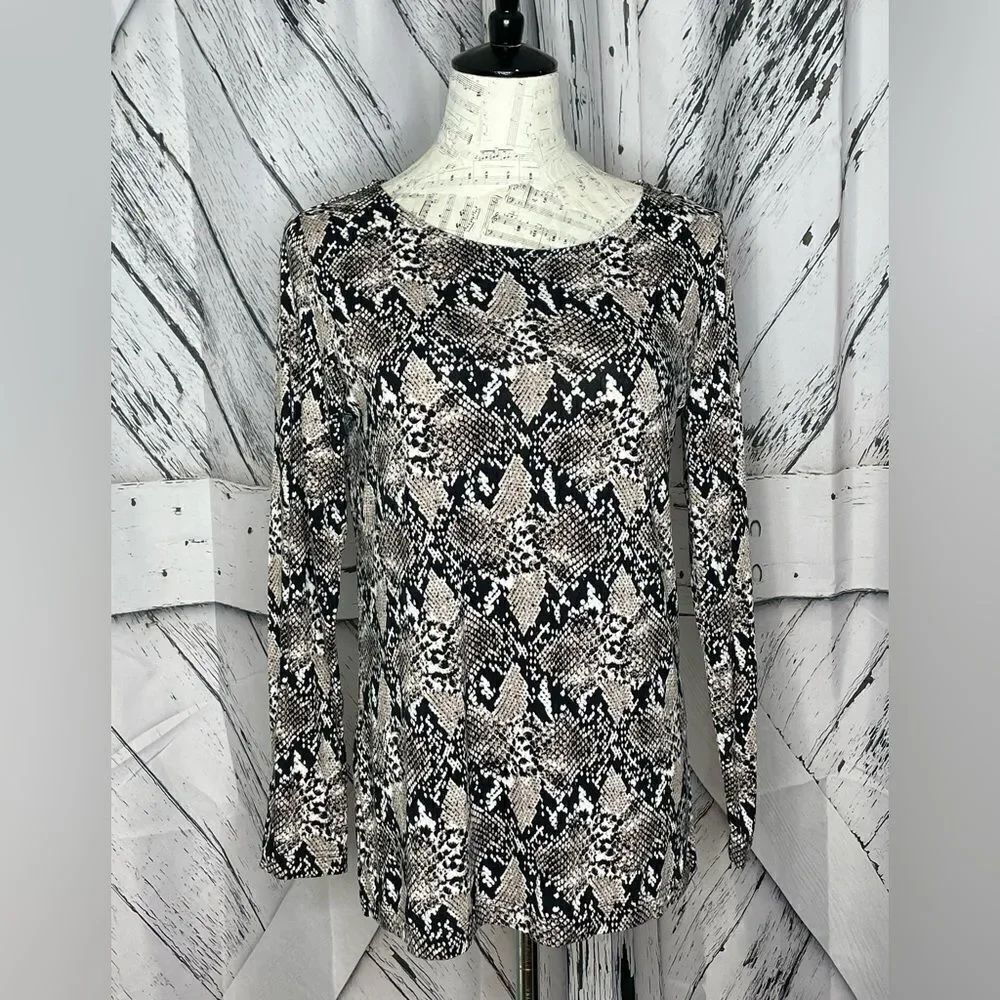 Mario Serrani Italy Cobra Print Long Sleeve Top S